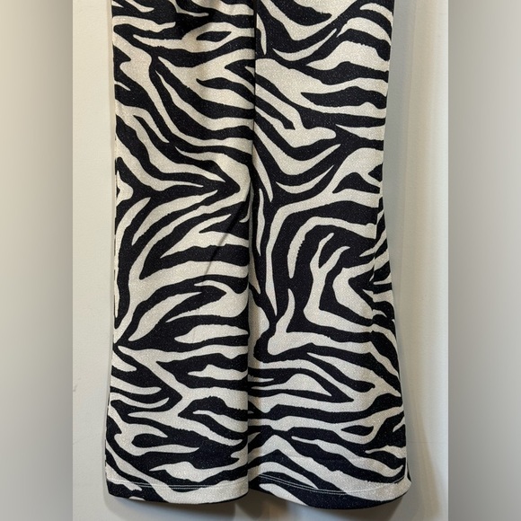 Women's Pull-on Zebra Print Bell Bottom Pants No Tags Measurements In Descr - Picture 7 of 7